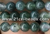 CAA2356 15.5 inches 4mm round moss agate beads wholesale