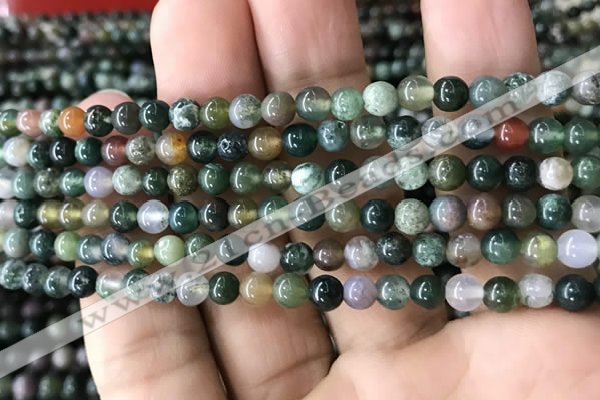 CAA2363 15.5 inches 4mm round Indian agate beads wholesale