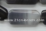 CAA238 15.5 inches 20*40mm rectangle grey line agate beads