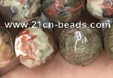 CAA2389 15.5 inches 14mm faceted round ocean agate beads wholesale