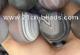 CAA2396 15.5 inches 14mm round matte Botswana agate beads wholesale
