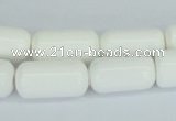 CAA24 15.5 inches 10*20mm cylinder white agate gemstone beads