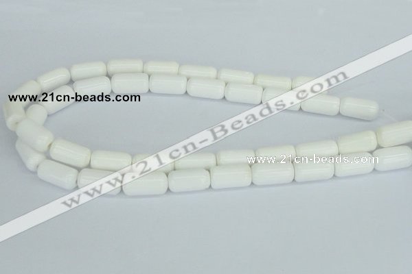 CAA24 15.5 inches 10*20mm cylinder white agate gemstone beads