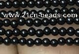 CAA2400 15.5 inches 2mm round black agate beads wholesale