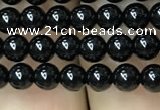 CAA2402 15.5 inches 4mm round black agate beads wholesale