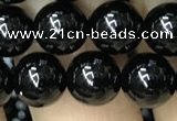 CAA2405 15.5 inches 10mm round black agate beads wholesale