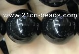 CAA2408 15.5 inches 16mm round black agate beads wholesale