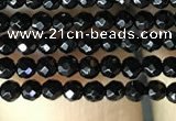 CAA2413 15.5 inches 2mm faceted round black agate beads wholesale