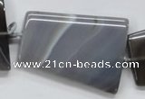 CAA242 15.5 inches 30*40mm trapezoid grey line agate beads