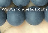 CAA2453 15.5 inches 16mm round matte black agate beads wholesale