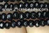 CAA2468 15.5 inches 2*4mm faceted rondelle black agate beads