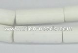 CAA25 15.5 inches 10*30mm cylinder white agate gemstone beads