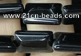 CAA2565 15.5 inches 8*12mm rectangle black agate beads wholesale