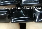 CAA2567 15.5 inches 12*16mm rectangle black agate beads wholesale