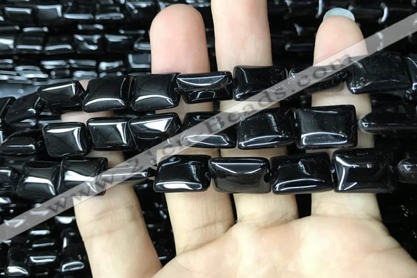 CAA2567 15.5 inches 12*16mm rectangle black agate beads wholesale