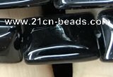 CAA2569 15.5 inches 15*20mm rectangle black agate beads wholesale