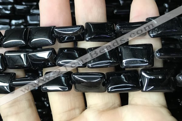 CAA2570 15.5 inches 18*25mm rectangle black agate beads wholesale