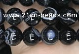 CAA2636 15.5 inches 6mm round banded black agate beads wholesale