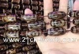 CAA2662 15.5 inches 10*28mm - 11*30mm rice tibetan agate dzi beads