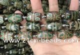 CAA2670 15.5 inches 13*22mm - 15*23mm drum tibetan agate dzi beads