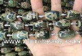 CAA2671 15.5 inches 13*22mm - 15*23mm drum tibetan agate dzi beads