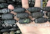 CAA2673 15.5 inches 12*30mm - 14*30mm rice tibetan agate dzi beads