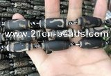 CAA2679 15.5 inches 12*30mm - 13*31mm rice tibetan agate dzi beads