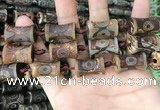 CAA2680 15.5 inches 12*18mm - 13*30mm bone tibetan agate dzi beads