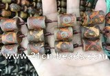 CAA2684 15.5 inches 14*19mm - 15*20mm bone tibetan agate dzi beads