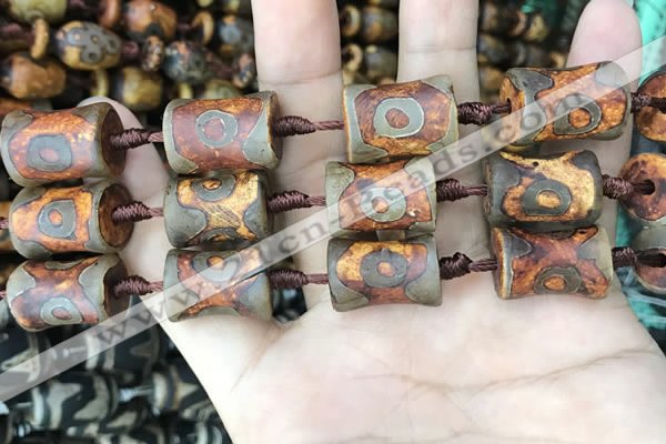 CAA2684 15.5 inches 14*19mm - 15*20mm bone tibetan agate dzi beads