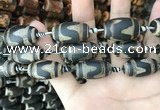 CAA2685 15.5 inches 13*25mm - 16*26mm drum tibetan agate dzi beads