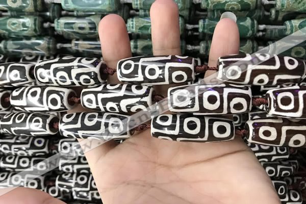 CAA2701 15.5 inches 14*38mm - 16*43mm rice tibetan agate dzi beads