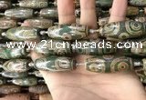 CAA2705 15.5 inches 14*38mm - 16*43mm rice tibetan agate dzi beads