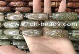 CAA2710 15.5 inches 14*38mm - 16*43mm rice tibetan agate dzi beads