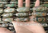 CAA2711 15.5 inches 14*38mm - 16*43mm rice tibetan agate dzi beads