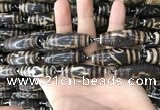 CAA2716 15.5 inches 14*38mm - 16*43mm rice tibetan agate dzi beads