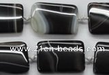 CAA272 15.5 inches 22*30mm rectangle black line agate beads