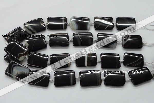CAA272 15.5 inches 22*30mm rectangle black line agate beads