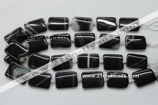 CAA273 15.5 inches 20*40mm rectangle black line agate beads