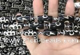 CAA2730 15.5 inches 10*25mm - 11*25mm rice tibetan agate dzi beads