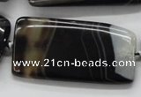 CAA274 15.5 inches 25*50mm rectangle black line agate beads