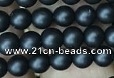 CAA2759 15.5 inches 2mm round matte black agate beads wholesale