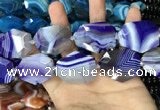 CAA2771 25*32mm - 27*35mm faceted freeform line agate beads