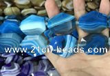 CAA2774 25*32mm - 27*35mm faceted freeform line agate beads