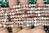 CAA2811 15 inches 4mm faceted round fire crackle agate beads wholesale