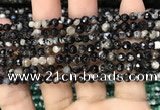 CAA2813 15 inches 4mm faceted round fire crackle agate beads wholesale