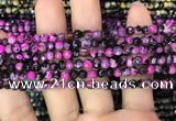 CAA2824 15 inches 4mm faceted round fire crackle agate beads wholesale