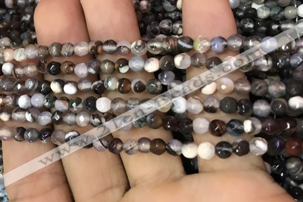 CAA2826 15 inches 4mm faceted round fire crackle agate beads wholesale