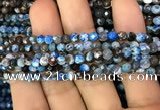 CAA2827 15 inches 4mm faceted round fire crackle agate beads wholesale