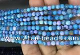 CAA2834 15 inches 4mm faceted round fire crackle agate beads wholesale